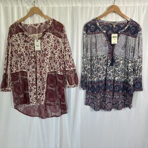 Lot Of 2 Lucky Brand Women’s Blouses Size 2X